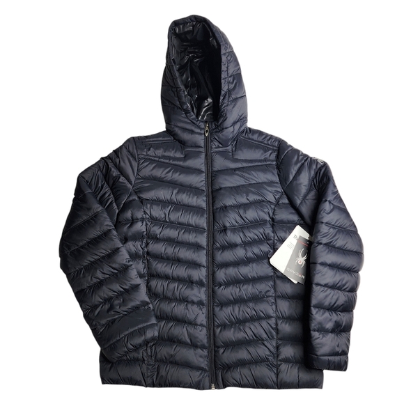 Spyder Thermaweb Black Puffer Jacket Women's Size Small New with Tags MSRP $199 - Picture 1 of 10